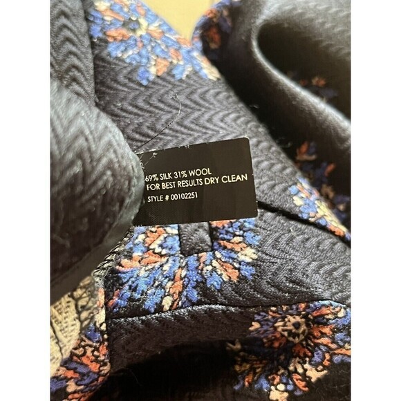 Club Monaco Womens Medallion Navy Kelly Pants silk wool blend. Sz 6 0012251 - Picture 5 of 9